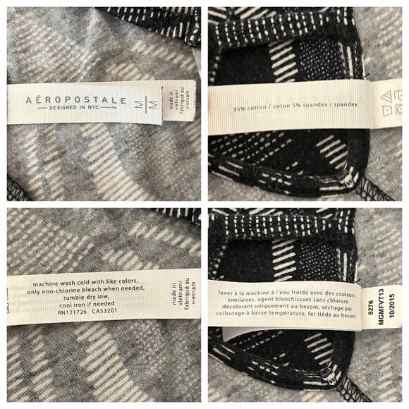 Aeropostale Women's Medium Black & White Geometric  Boho Fit & Flare Mini Dress - Picture 10 of 16